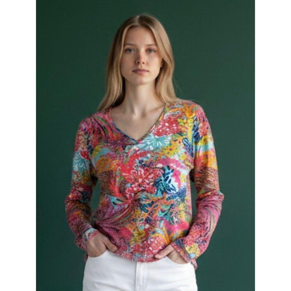 Lilly Pulitzer Multicolor Floral V-Neck Sweater